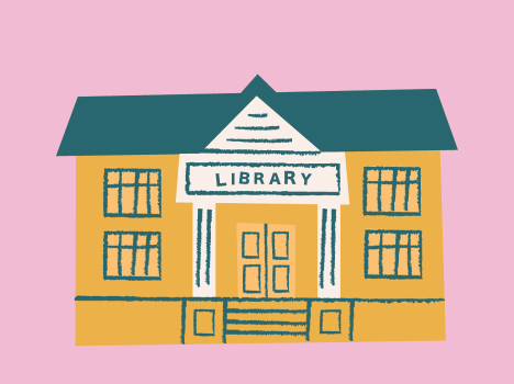Illustration of a library.