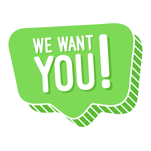 We want you text in a speech bubble as this is a vacant position