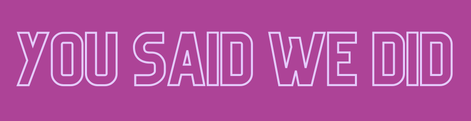 You said we did text on banner with purple background 
